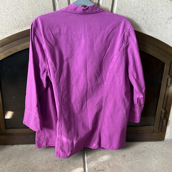 Northern Reflections Natural 100% Cotton Purple Blouse - Picture 5 of 6